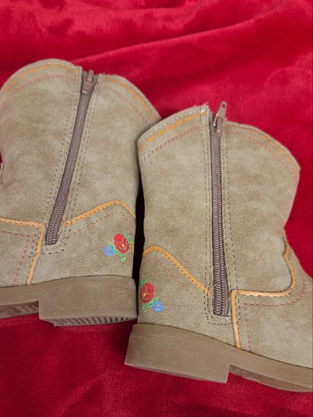 Spirit Tan Kids Floral Embroidered Western Boots